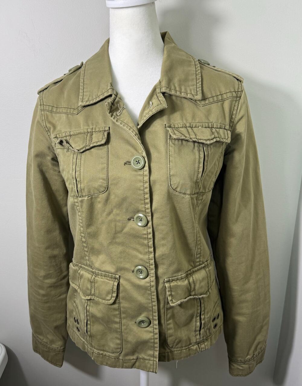 Vintage Y2K 2000s Aeropostale Green Utility Jacket S/M